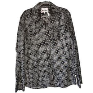 Ace of Diamonds Cowboy Style Long Sleeve Button Down Shirt 100% Cotton Large